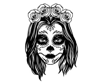 Download Sugar Skull Girl Svg Etsy
