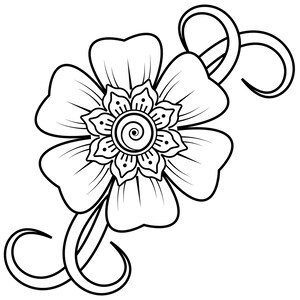 Henna Blume Umriss/Linie Kunst/Logo/Aufkleber/Vektor/Floral/Cricut/Cut File/Instant Download/Aufkleber/Tattoo Design/EPS/PNG/Clipart/Svg-Dateien