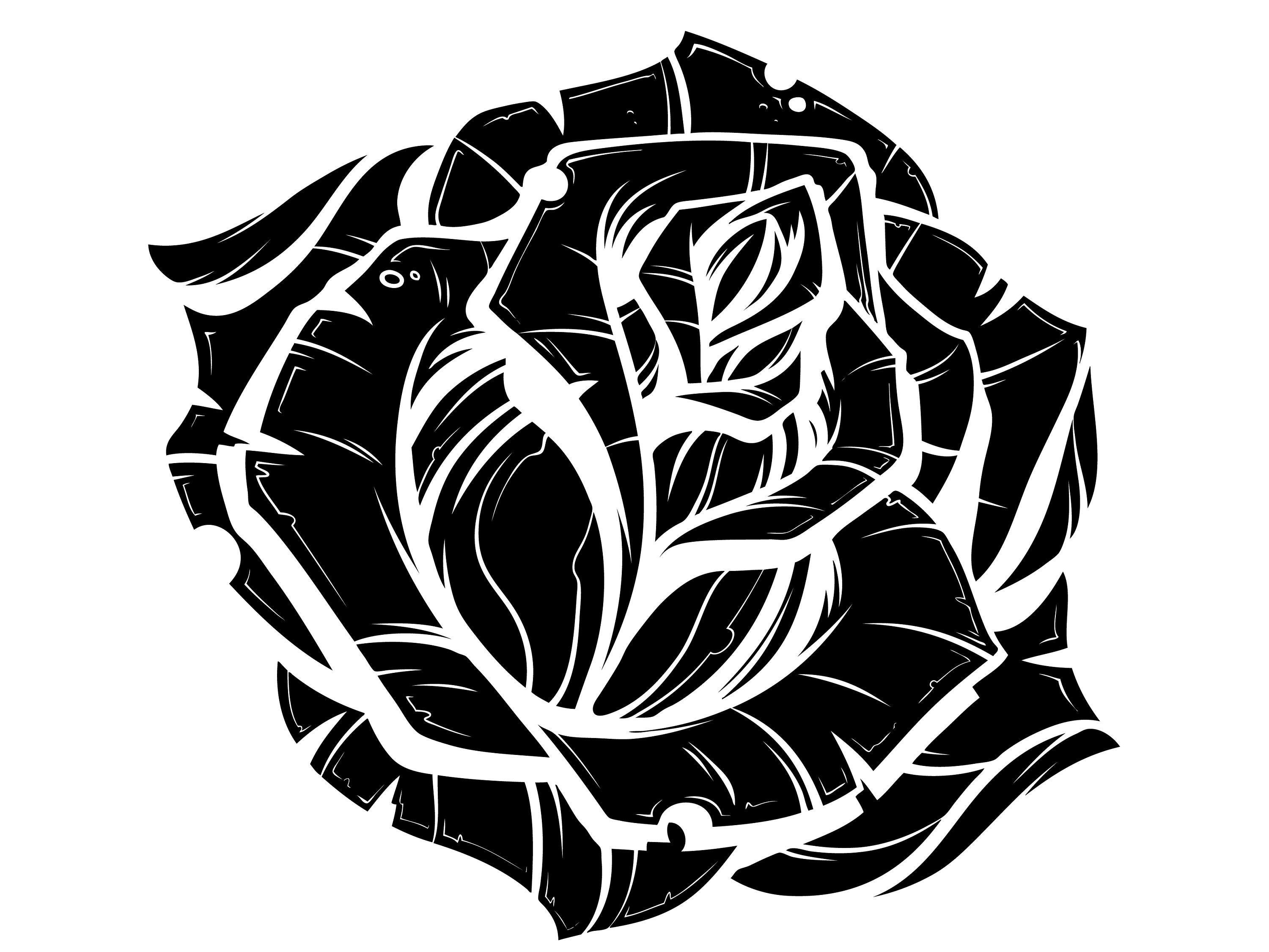 Rose tattoo stencils Silhouette Vector Clipart Images Pictures