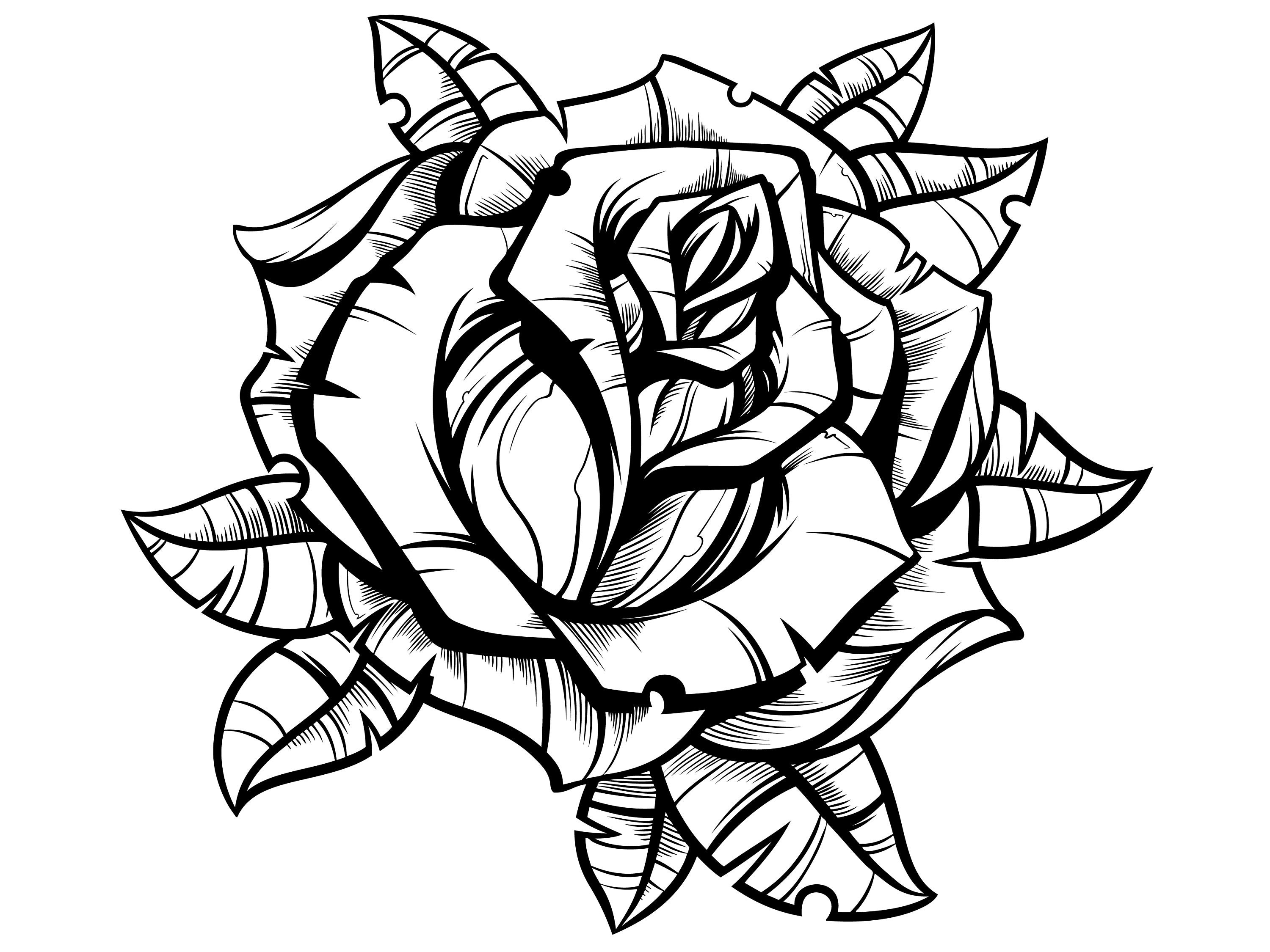 Rose/Line Art/Graphic/Decal/Vector/Classic/Floral/Cricut/Cut File/File in  SVG/Instant Download/Logo/Tattoo Design/EPS/PNG/Clipart/svg files
