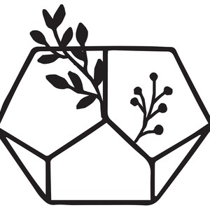 Afbeelding van eenvoudige geometrie planter/eps/PNG/Silhouet/Cricut/Cut File/Bestand in SVG/Instant Download/Tshirt Graphic/Printable/Stencil/Line Art