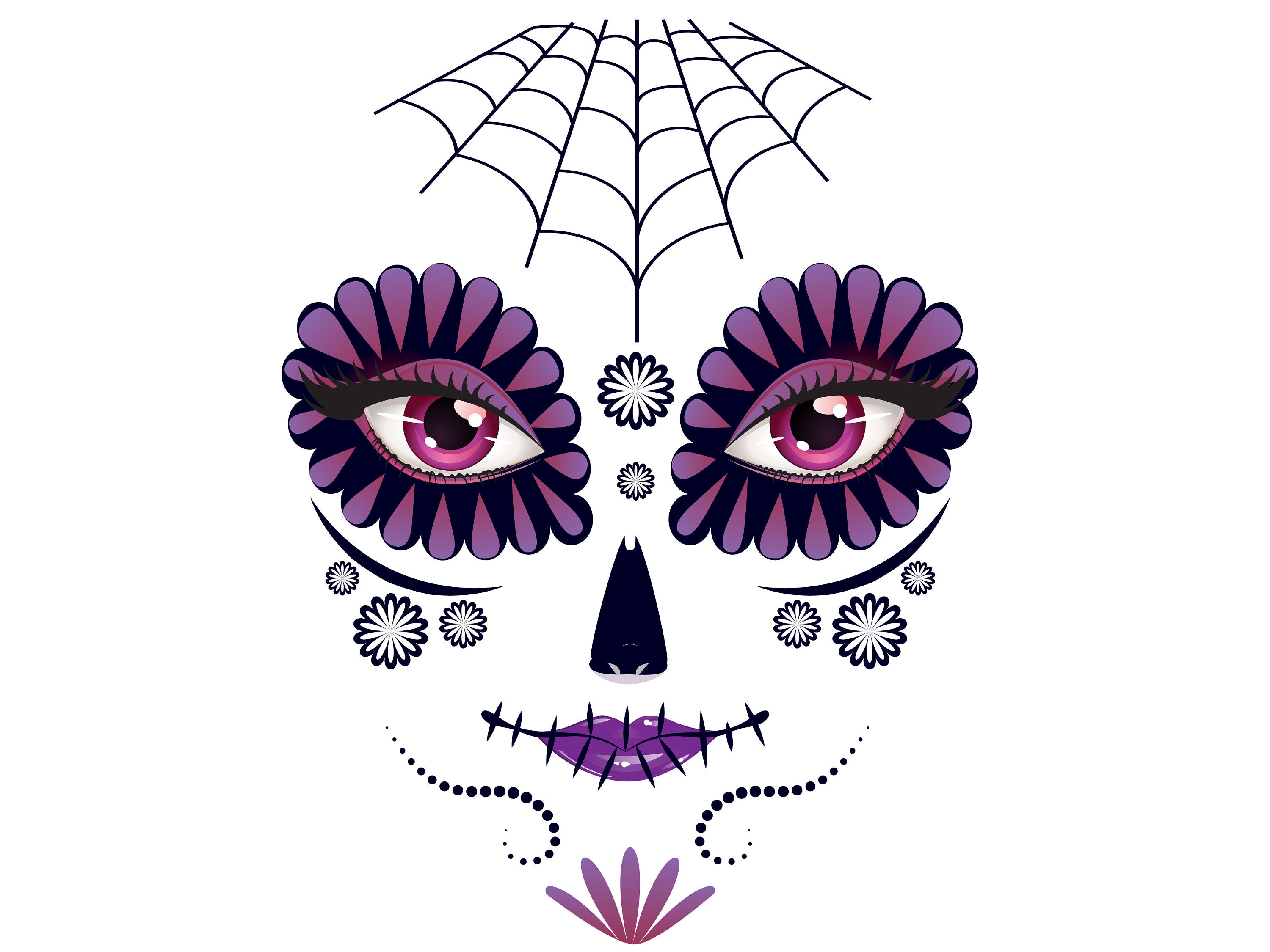 Sugar Skull Face Stencils