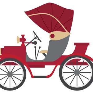 Red Antique Car Graphic/Vector/Decal/Cricut/Cut File/File in SVG/Instant Download/Logo/Tshirt Design/EPS/PNG/Clipart/svg file/bnw