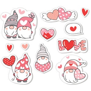 Valentine Gnome Sammlung/Valentine/Valentinstag/Liebe Bilder/SVG für Cricut/Instant Download/Cut Datei/Datei in SVG/PNG/eps/Vektor Kunst