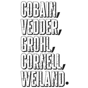 Musicisti grunge/Rock degli anni '90/Citazioni/Vettore/Decalcomania/Cricut/File di taglio/File in SVG/Download istantaneo/Logo/Tshirt Design/EPS/PNG/Clipart/file SVG