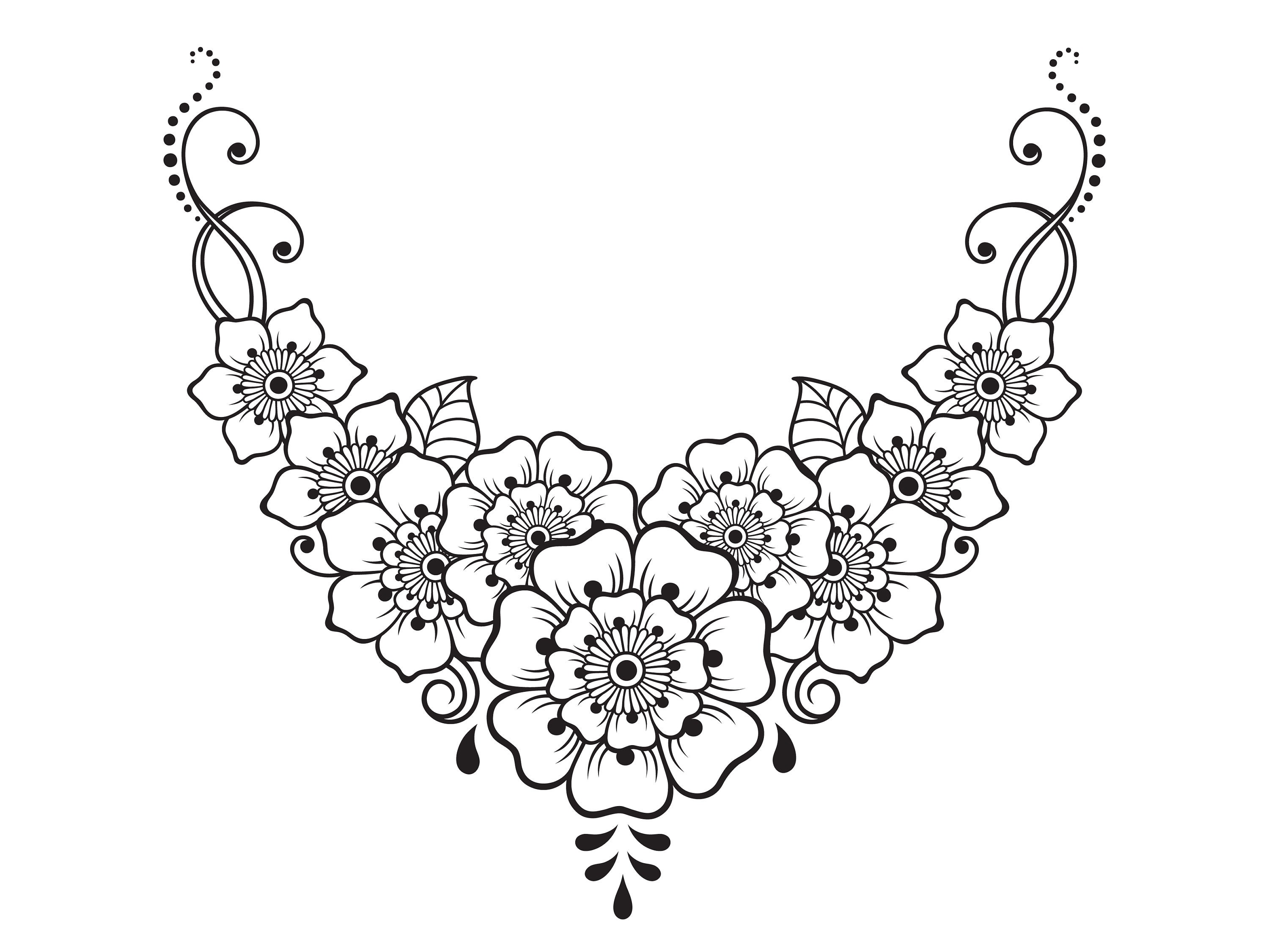 Floral Necklace/daisy Chain/line Art/logo/decal/vector/floral/cricut ...