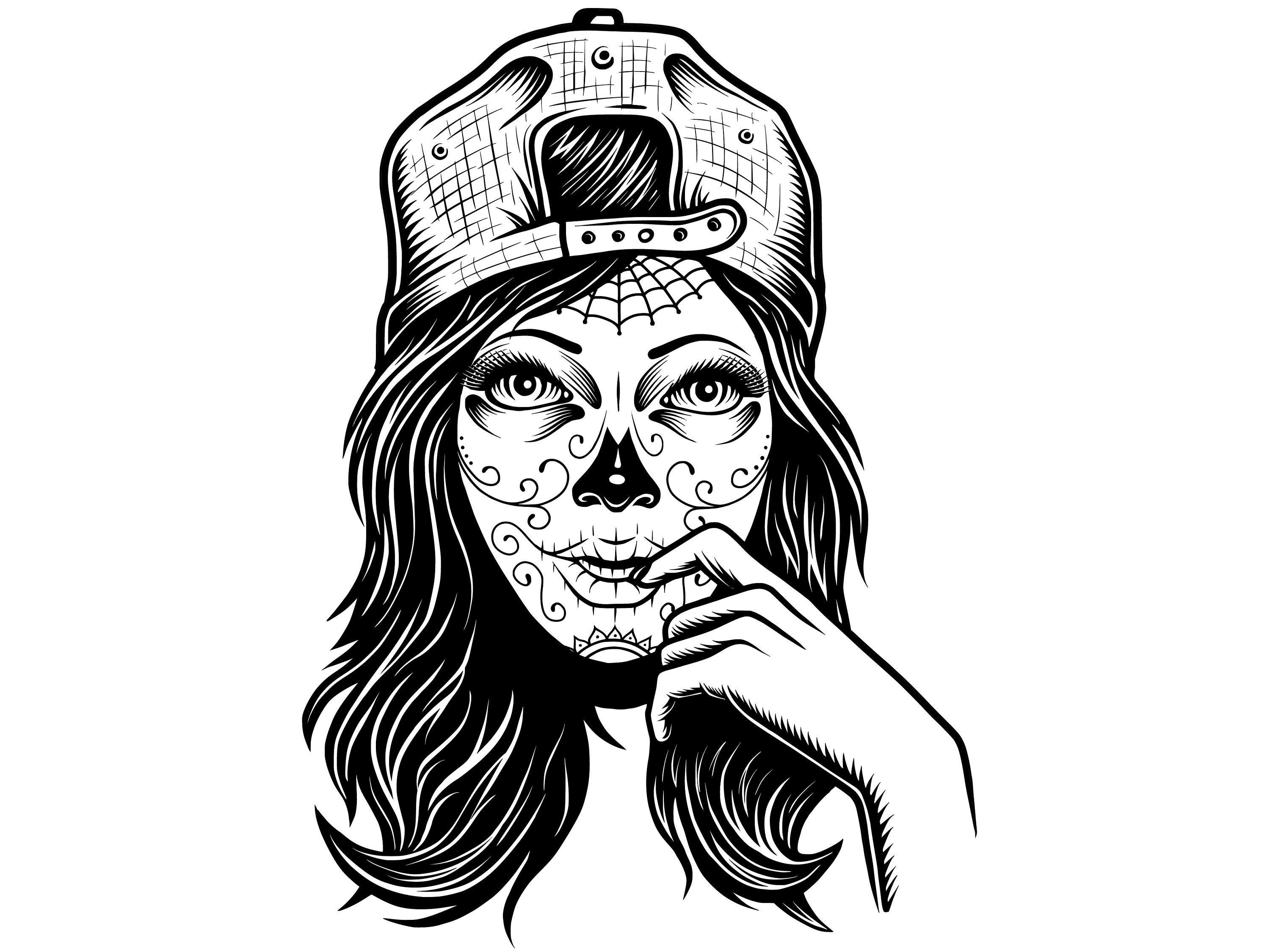 girl sugar skull svgpng.