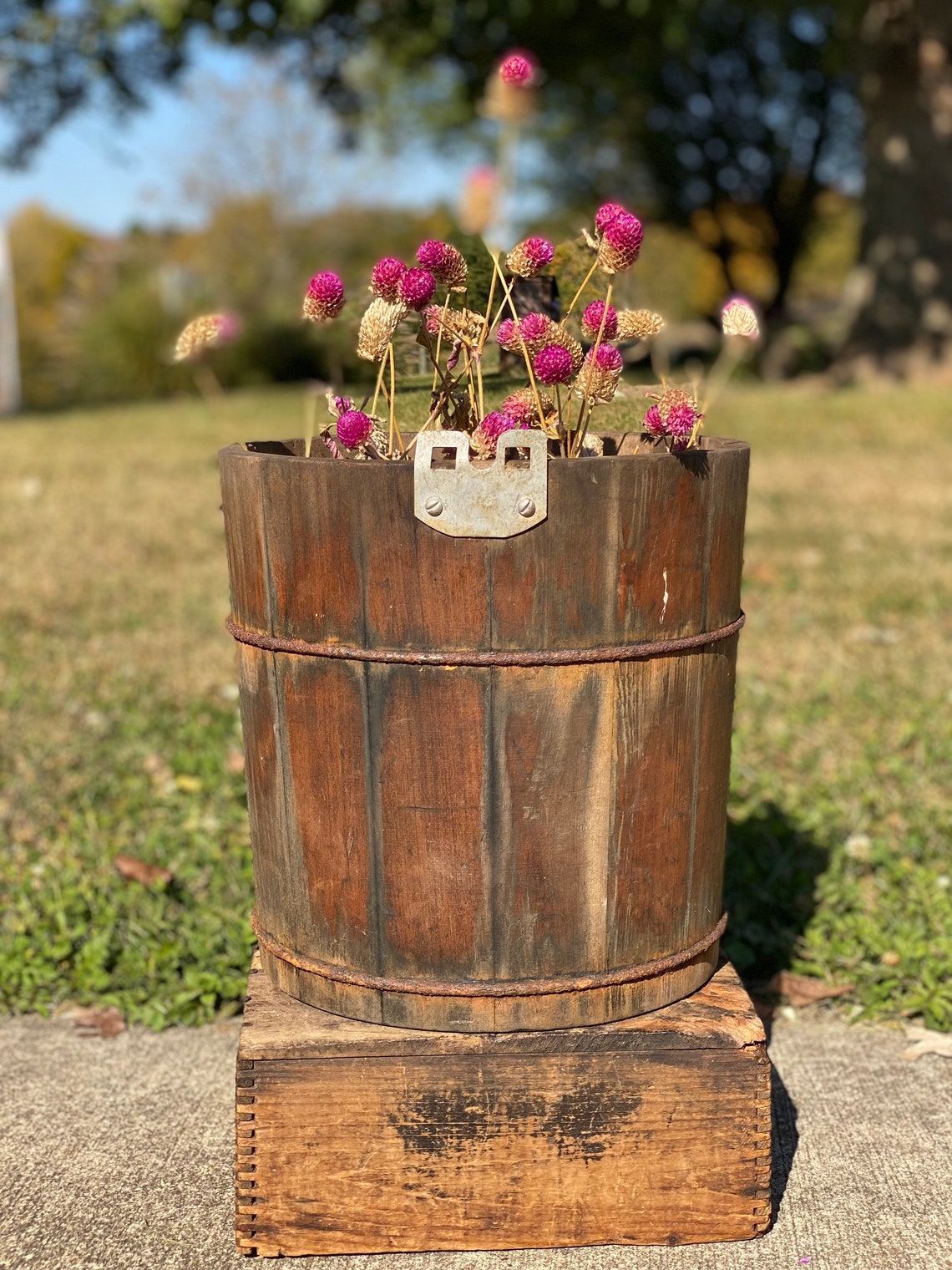 Antique Wood Ice Cream Bucket With Cork Etsy