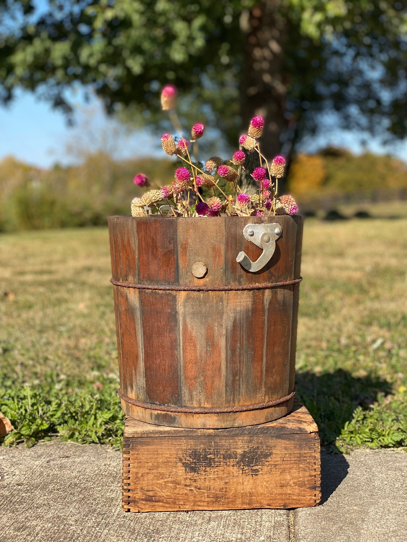 Antique Wood Ice Cream Bucket With Cork Etsy