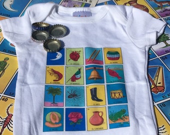loteria baby onesie