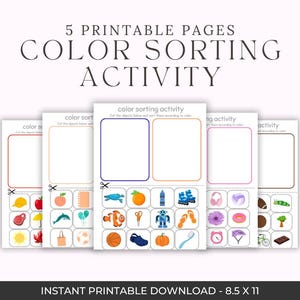 Farbsortierung Aktivität: Druckbares Spiel für die Vorschule (PDF Download)