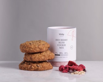 Red Berry Bliss Chocolate Oatmeal Cookie Mix- Easy for kids and adults, Baking Mix Gift, Healthy Baking Cookie Mix Gift