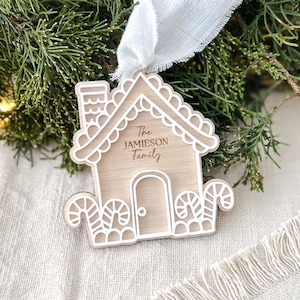 Personalised Family Christmas Ornament | First Christmas Ornament | Gingerbread House Tree Ornament Keepsake | Christmas Family Keepsake