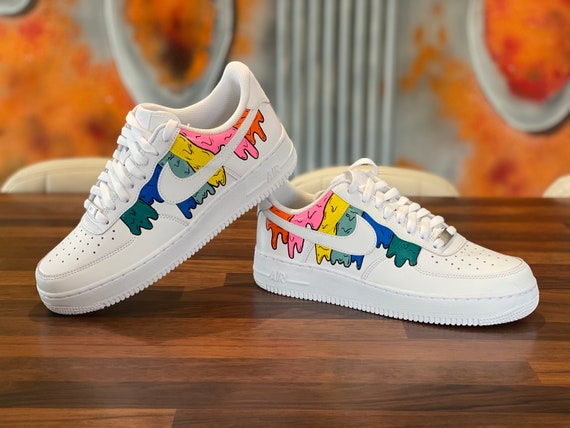 rainbow drip air force ones