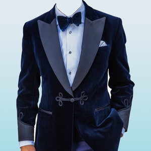 Men's Smoking Jackets Blue Velvet Smoking Jacket Host Dinner Party Wear ...