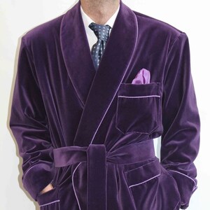 Purple smoking jacket hot sale