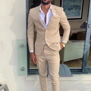 Men 2 Piece Ivory Suits Perfect For Wedding, & Dinner Suits, Wedding Groom Suits Bespoke For Men