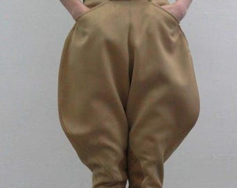Pantalones de montar de algodón de cintura alta para mujer: pantalones de equitación vintage