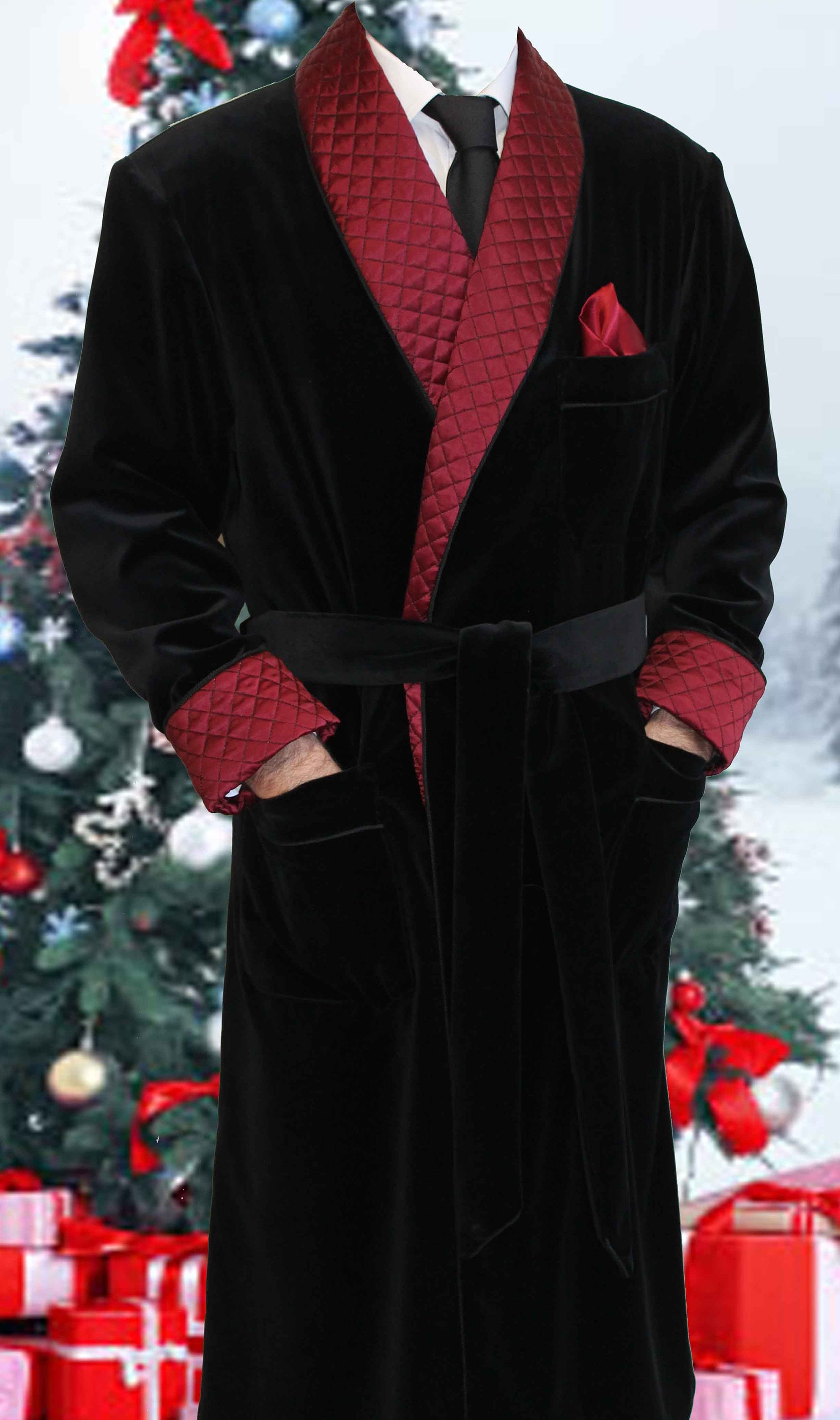 Mens Dressing Gown Black Velvet Silk Smoking Jacket Robe Etsy