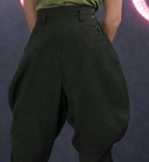 Women Vintage English Jodhpurs Green Women's Riding Cotton