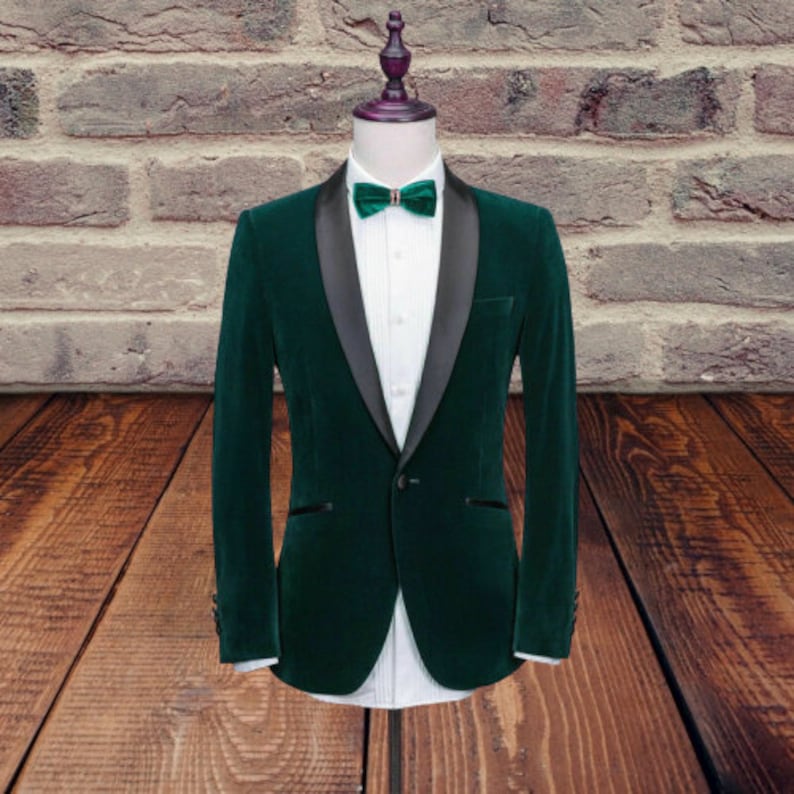Mens Tuxedo Designer Jackets Tuxedo Party Wear Green Velvet Jacket Shawl Lapel Blazer Groomsmen Coat Christmas Party Wear Jacket Blazer