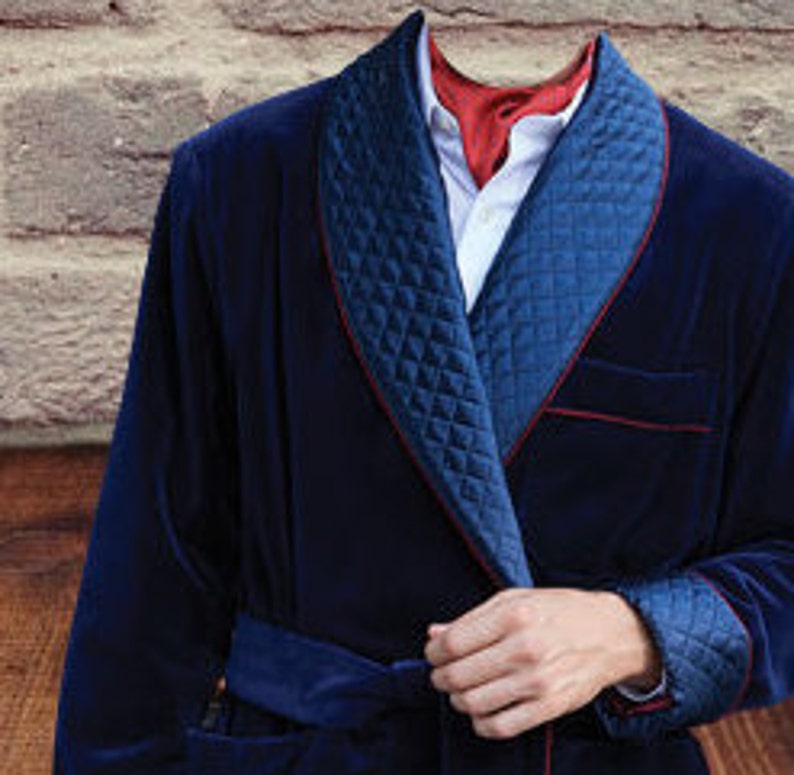 Smoking Jackets for Men's Blue Velvet Smoking Jackets Etsy