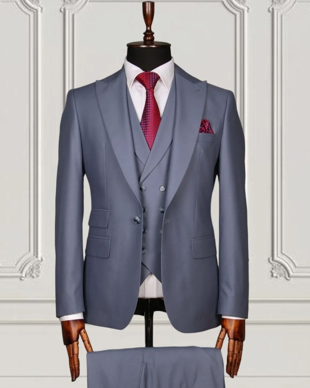 grey tux with red dress Grey Suit with Red Dress Prom