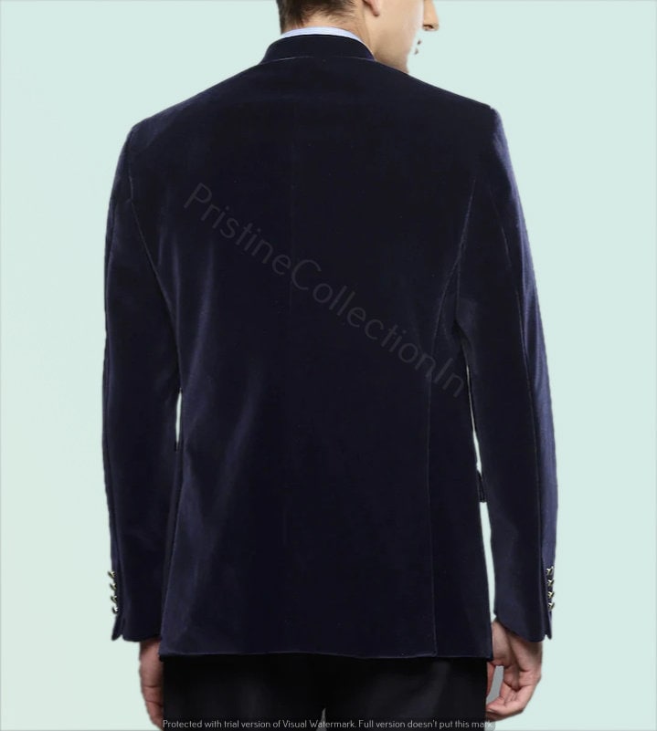 Mens Blue Velvet Jodhpur Fashion Jackets 5 Button Blazer Etsy