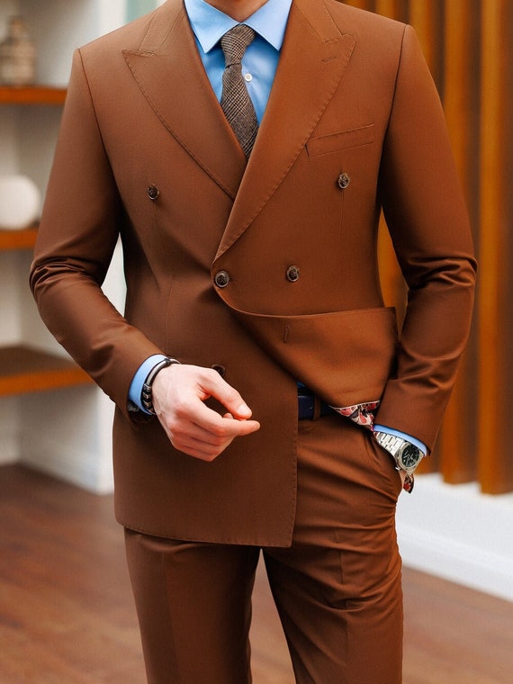 Brown 2-Piece Suit, Formal Fashion Wedding Suit