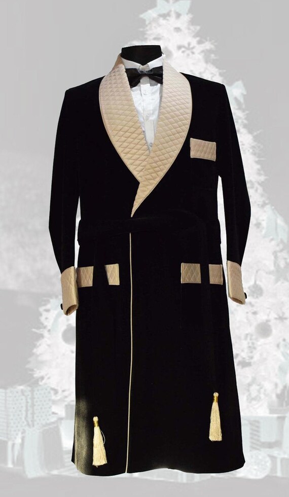 vintage black and gold velvet dress jacket by js... - Depop