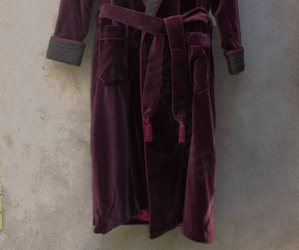 Men's Wine Velvet Dressing Gown: Quilted Silk Shawl Collar Robe - Etsy