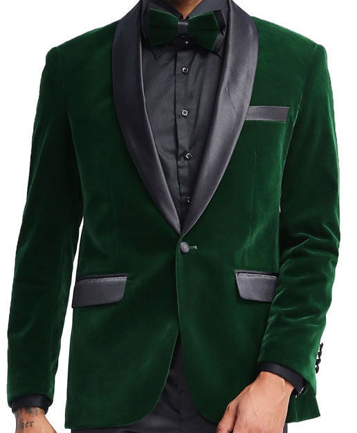 Men's Fashion Designer Green Velvet Tuxedo Jacket Coat for - Etsy