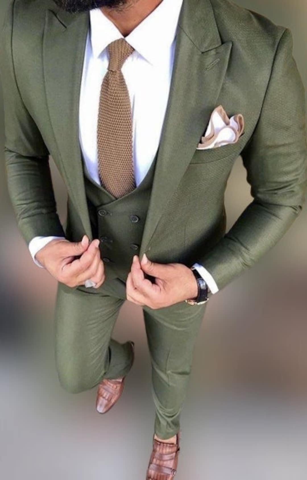 Luxus Grüner Anzüge Herren Grüner Hochzeitsanzug Party Wear Grüner ...