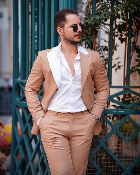 Men's Slim Fit Brown Suit - Wedding, Party, Prom - Etsy