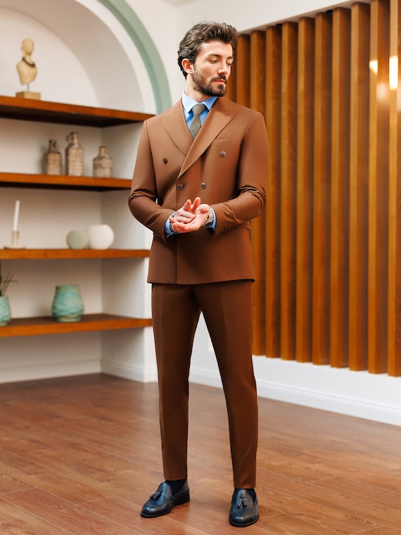 Brown 2-Piece Suit, Formal Fashion Wedding Suit