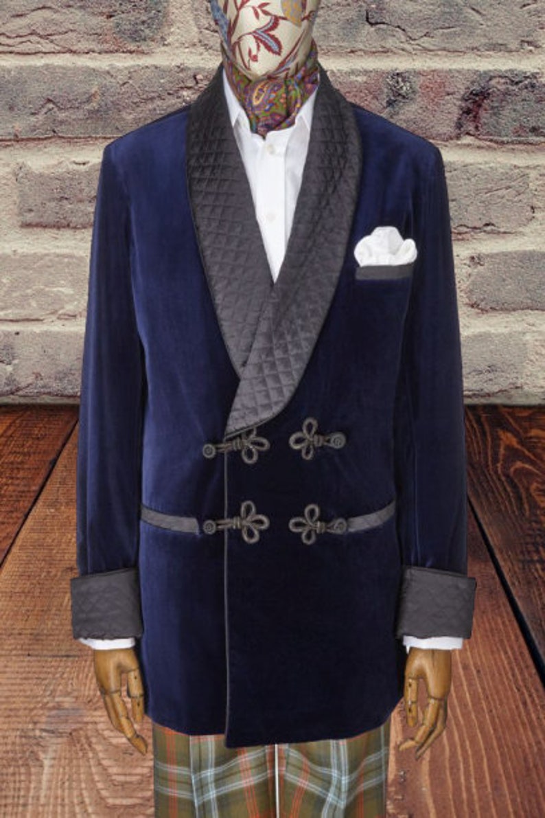 Men's Quilted Smoking Jackets Dinner Party Wear Smoking Etsy UK