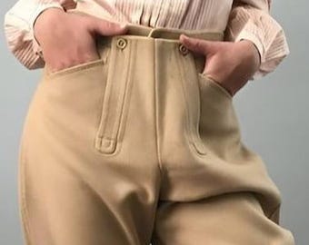 Women's Vintage Steampunk English Jodhpurs Beige Women Breeches