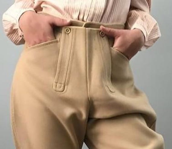 Women's Vintage Steampunk English Jodhpurs Beige Women Breeches