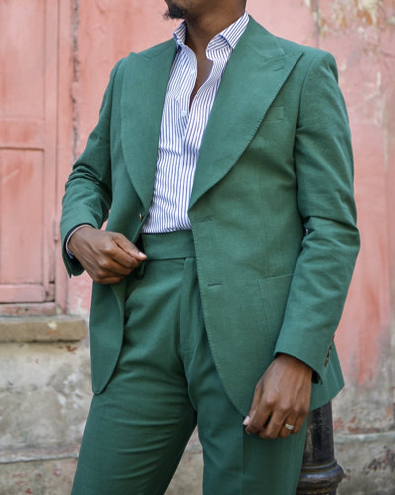 Green Linen Suits Beach Wedding Party Wear Suits 2 Button Suit Etsy — free download