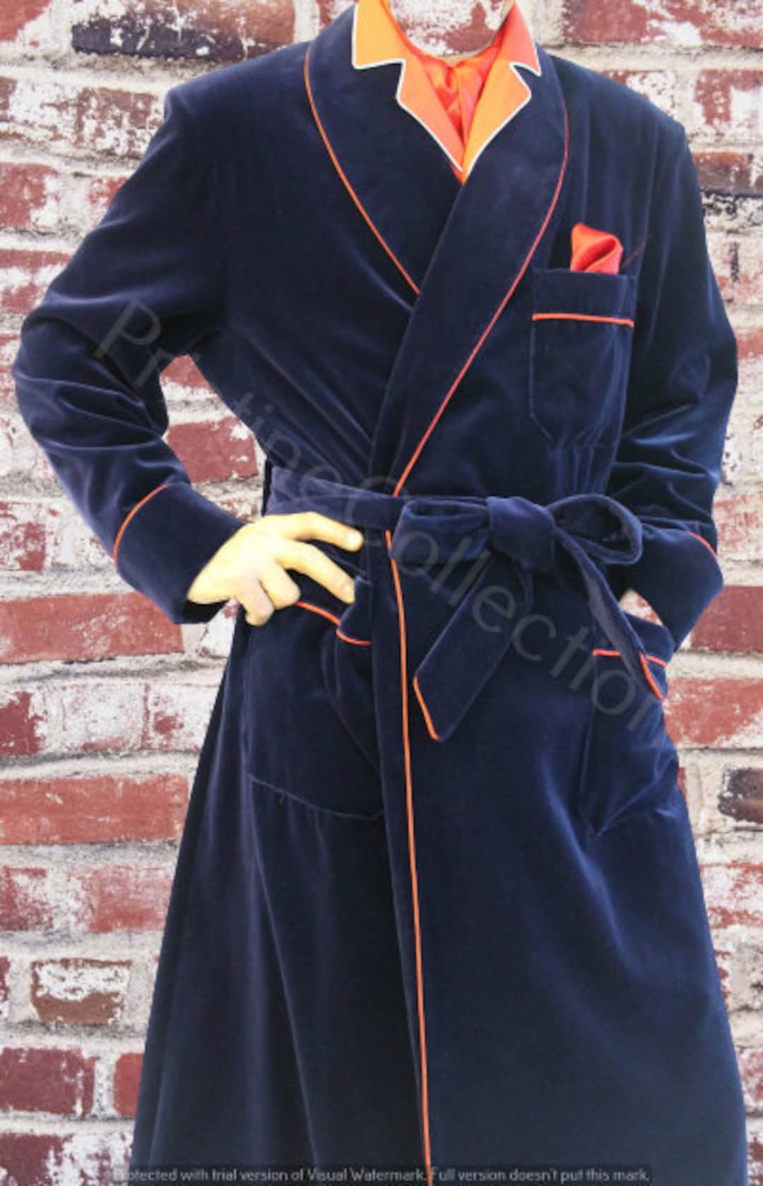 Veste Smoking Homme Velours Vert - Style Robe De Chambre Ceinturée - Fait Main