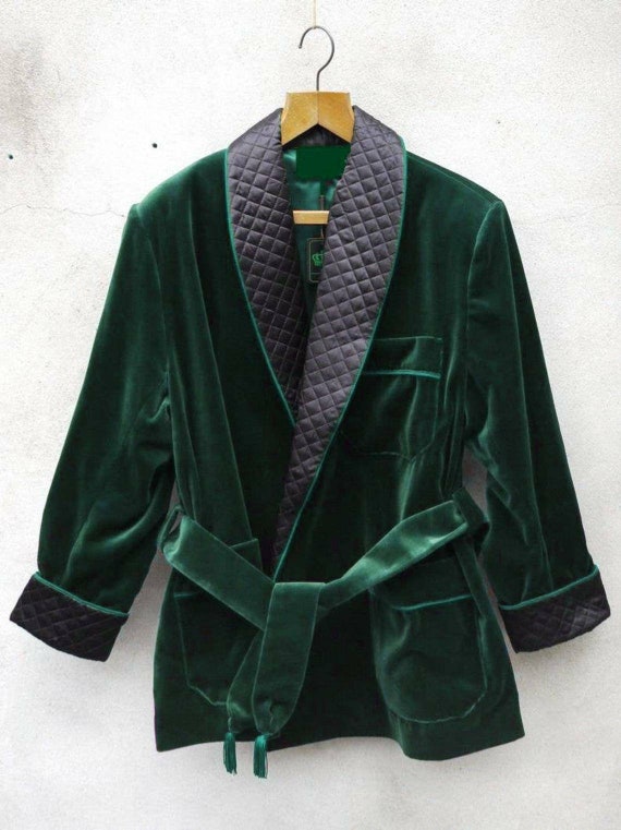Velour smoking jacket top