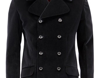Men's Black Velvet Double Breasted Dinner Jacket