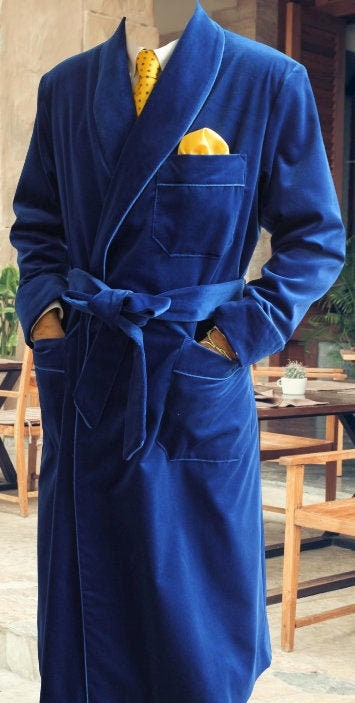 Royal Blue Robe Wrap Coat - Luxury Blue