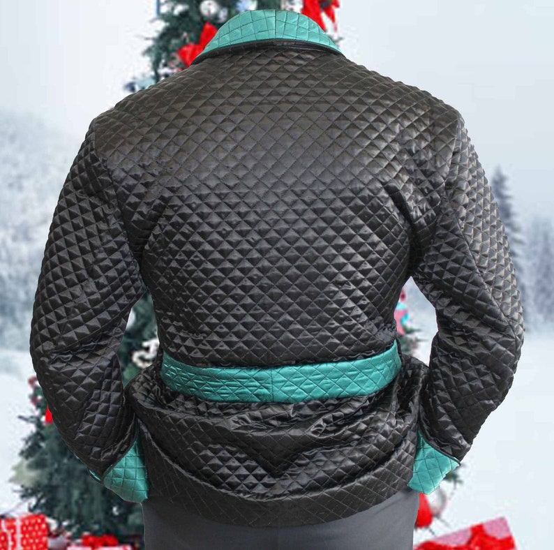 Mens Black Silk Quilted Smoking Jackets Quilted Dressing Gown Etsy