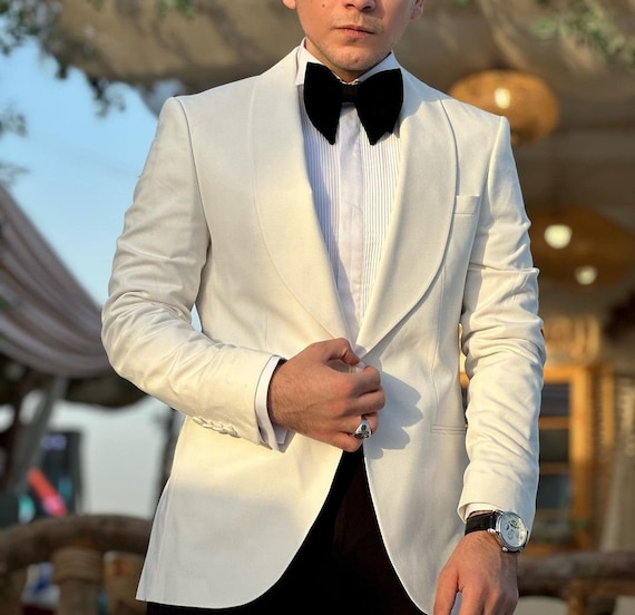 Mens Tuxedo Suit Dinner Party Wear White Black Tuxedo Suits Dinner Party Wear Shawl Lapel Suits One Button Slim Fit Suit for Mens Etsy Canada