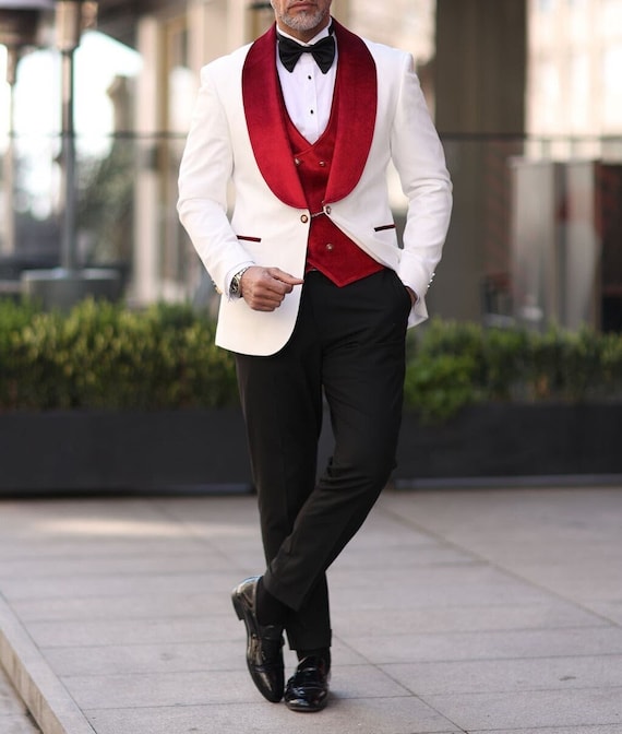 Black Tuxedo White Tux With Red Bow Tie Bow Tie Red And Black Slim