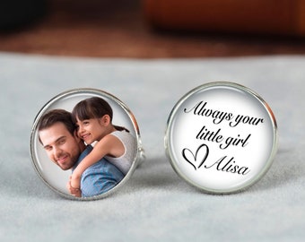 Father of the Bride Gift, Gift from Bride, Custom Cufflinks, Always your little girl, Wedding Cuff Links, Weddings, Gifts for Dad, Wedding