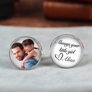 Father of the Bride Gift, Gift from Bride, Custom Cufflinks, Always your little girl, Wedding Cuff Links, Weddings, Gifts for Dad, Wedding