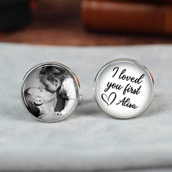 Father of the Bride Gift, Gift from Bride, custom cufflinks, wedding cuff links, weddings, I loved you first, gifts for dad, gift ideas Dads