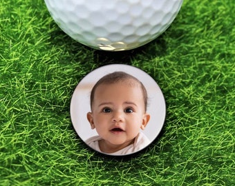 Golf Geschenke für Männer, benutzerdefinierte Foto Golf Ball Marker, personalisierte Golf Marker Hut Clip, Vatertagsgeschenk, Geschenk für Mann, Geschenk für Opa